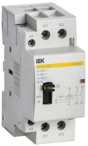 Контактор модульный IEK KARAT КМ63-20МР 2п 2НО 63А 230В с ручкой управления АС  картинка